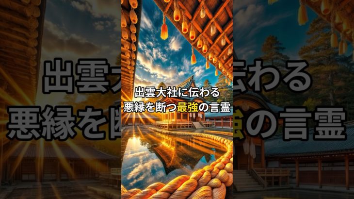 出雲大社に伝わる悪縁を断つ最強の言霊 #shorts #スピリチュアル #言霊 #出雲大社