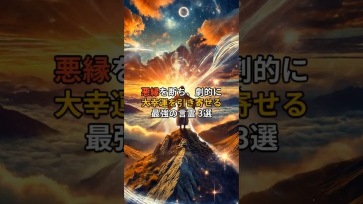 悪縁を断ち、劇的に大幸運を引き寄せる最強の言霊 5選 #言霊  #スピリチュアル #人生好転  #幸せ波動