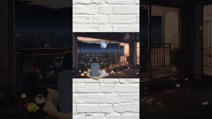 『月を眺めながら聴きたい音楽』　チルタイム😌　緩やかなピアノ曲と鳥たちのハミング#秋 ＃リラックス＃瞑想＃癒し＃睡眠導入＃ヒーリング#鳥の鳴き声#ピアノ＃自然音#shorts #short