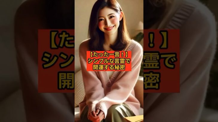 【たった一言！】シンプルな言霊で開運する秘密 #スピリチュアル #言霊 #引き寄せ #ツイてる #感謝の力 #shorts