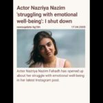 Actor Nazriya Nazim  ‘struggling with emotional well-being’: I shut down#NazriyaNazim