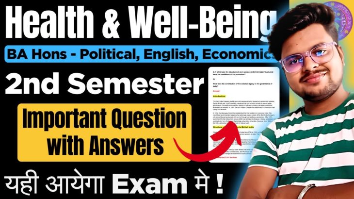 🔥Health & Well-Being: Most IMP Exam Questions & Answers | BA Hons 2nd Semester